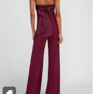 NWT EXPRESS Plum Satin Pieced Jumpsuit Large MSRP $88
